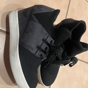 Black High-Top wedge Sneakers NWOT